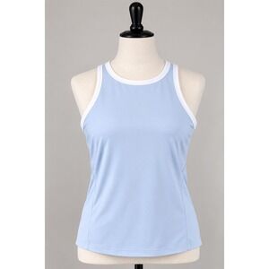 All In Motion Womens Light Blue High Neck Racerback Athletic Tank Top Large